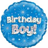 Oaktree 18inch Birthday Boy Holographic - Foil Balloons